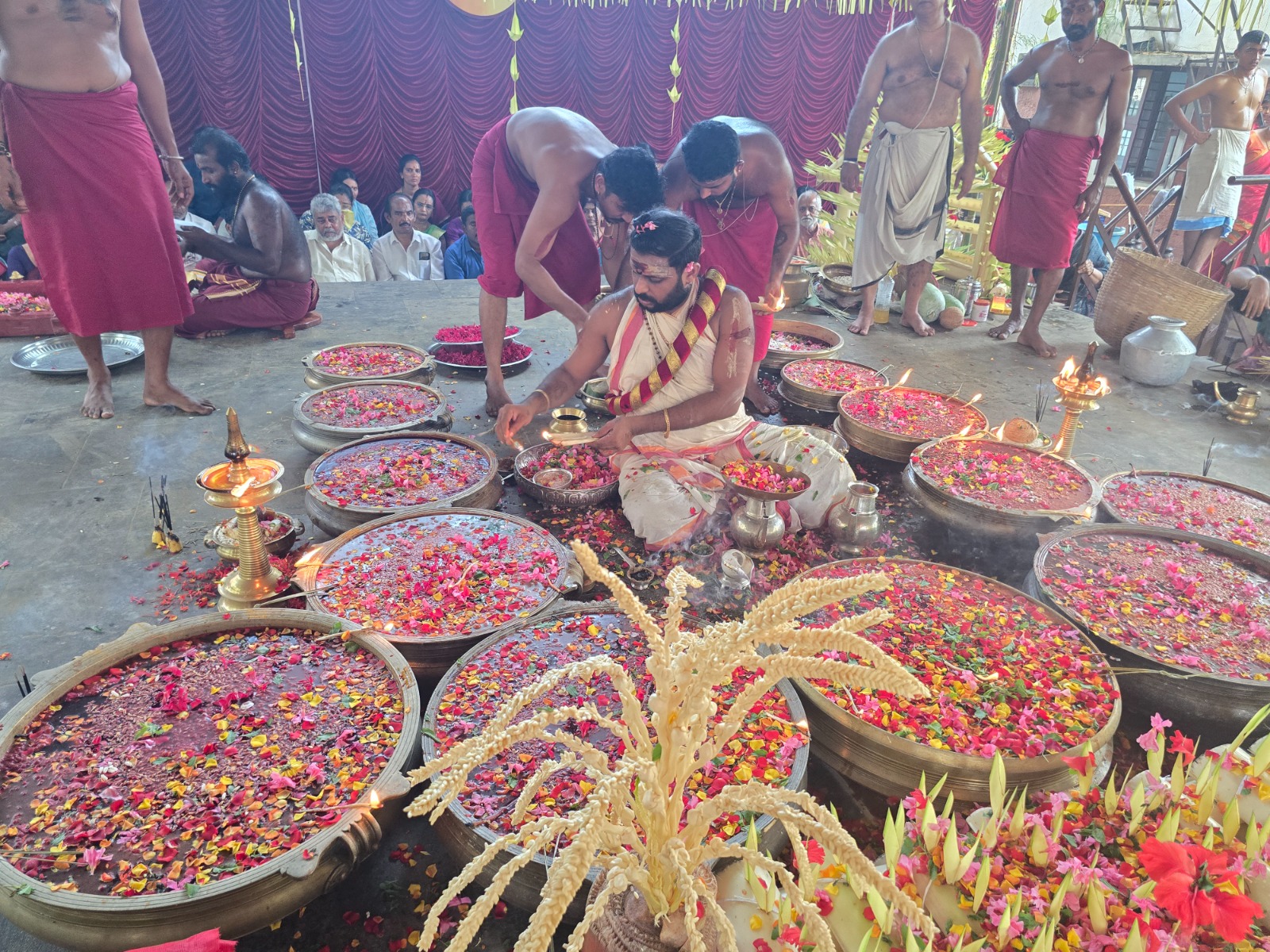 Maha Guruthi Pooja sacred offerings to Bhadrakali