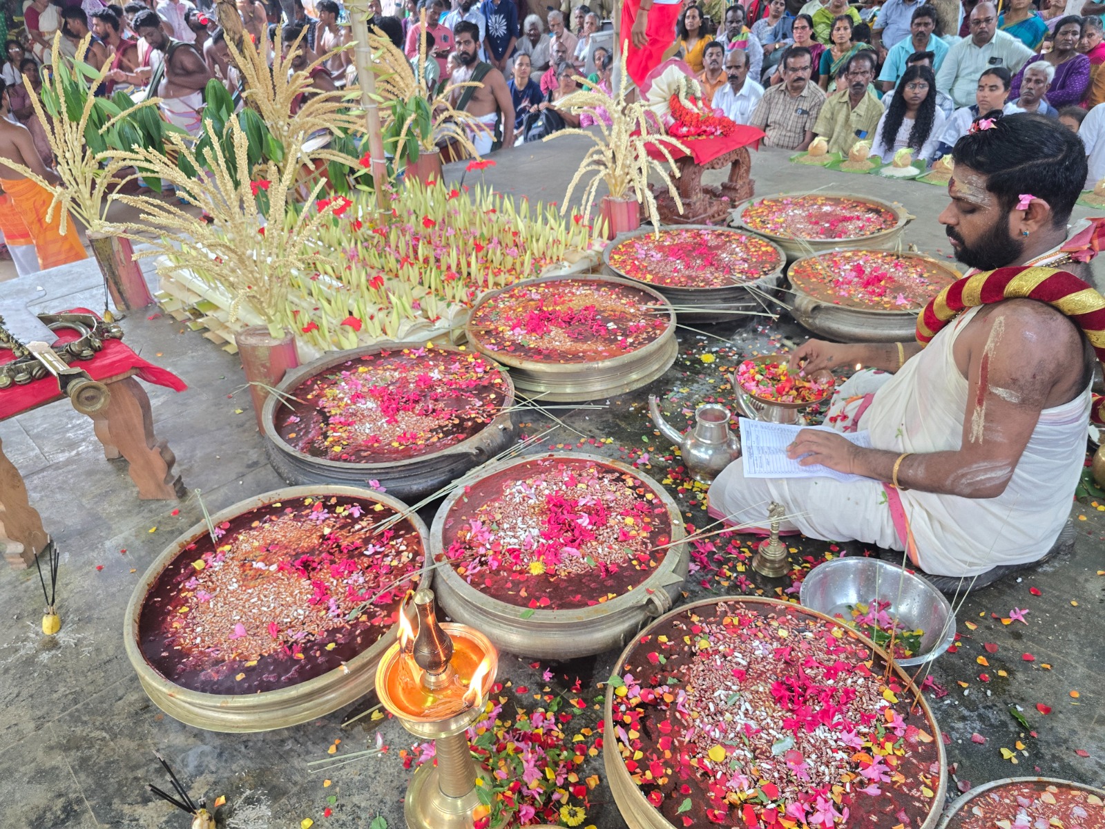 Maha Guruthi Pooja ritual preparation